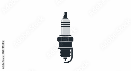 Automotive Spark Plug Isolated on White Background
