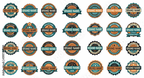 Vintage Style Trade Mark Badges.