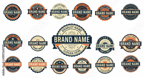 Collection of Vintage Brand Name Logos and Labels.