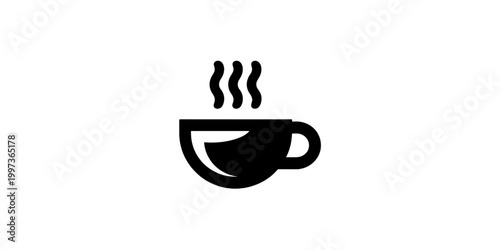 Simple vector hand symbol holding coffee beans representing hot drink and cafe concept
