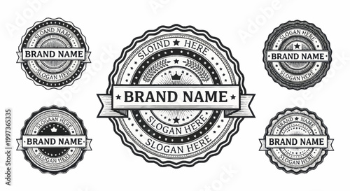 Collection of Vintage Brand Name Labels and Badges.