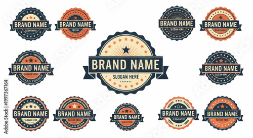Collection of Vintage Brand Name Logos and Labels.
