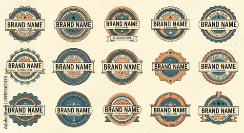Collection of Vintage Brand Name Labels and Badges.
