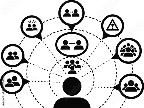 Social Network Concept: Connection and Interaction Between People