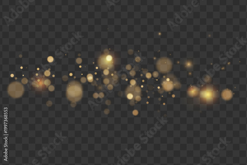 Shimmering particles glow like distant stars, scattered across a deep black sky. Subtle gradients enhance the atmosphere. Ideal for cosmic and abstract themes