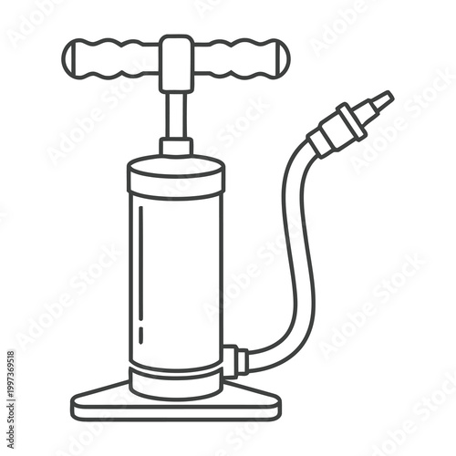 Manual air pump with hose and handle