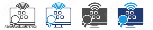 smart monitoring icon set multiple style