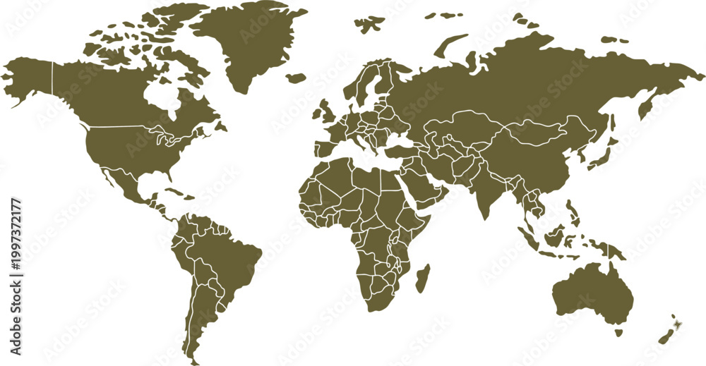 Obraz premium Minimalist Globe Cartography Graphics Showing Global Country Boundary Lines