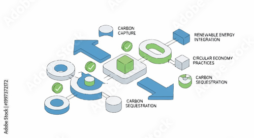 Infographic illustrating circular economy practices for carbon neutrality.