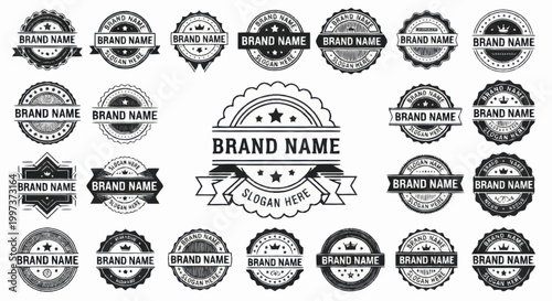 Collection of Vintage Brand Name Labels and Badges.