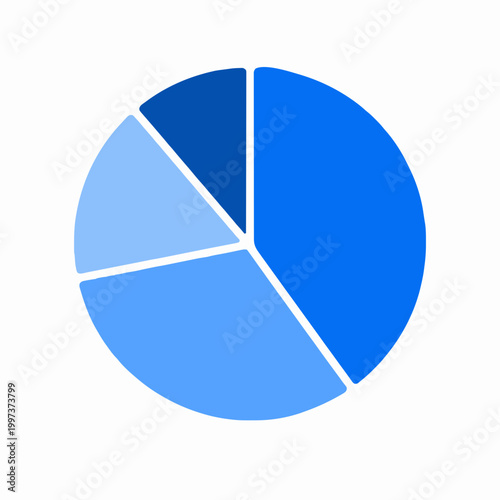 Circular diagram illustrating data with four different colored segments, representing a division of information in a visual format