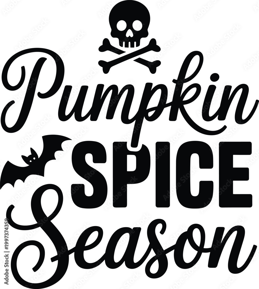 Fototapeta premium Black and white pumpkin spice season with chef hat