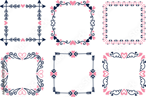 Fun whimsical frame bundle for kids photos and creative nursery projects vector