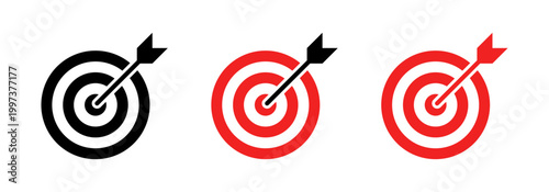 Target with arrow icon set