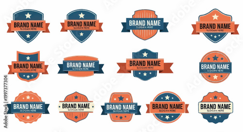 Collection of Vintage Brand Name Labels and Badges.