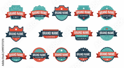 Collection of Vintage Brand Name Labels and Badges.