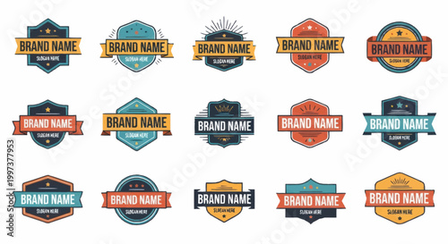Collection of Vintage Brand Name Labels and Badges.