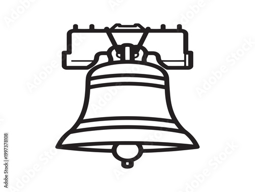 Line art depiction of the liberty bell a historic american symbol of independence and freedom