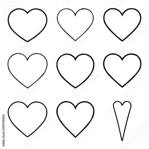 Foto Open Heart Border Frame Clipart Set – Large Heart Shape Frame PNG SVG for Valen