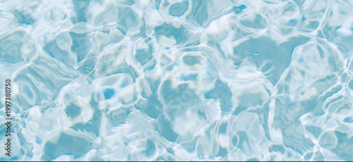 Top View Realistic Blue Swimming Pool Water Surface Ripple Texture with Caustics Effect, blue water surface texture