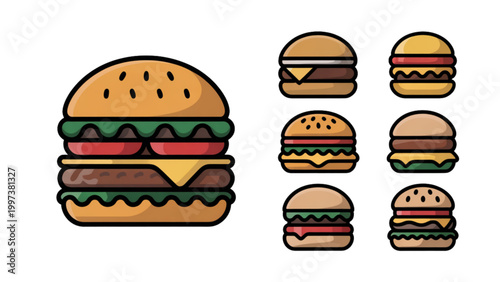 Cartoon character holding stack of books and apple in front of school supplies flat lay vector illustration Vector