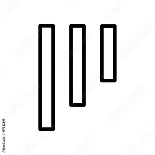 漫符 ガーン表現のショックライン アウトライン縦線の漫画エフェクトアイコン シンプルベクター素材 / Manga symbol shock lines outline vertical bars comic effect icon simple vector