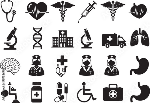 Black and white medical on white background health care