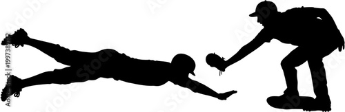 silhouette arrested baseball game