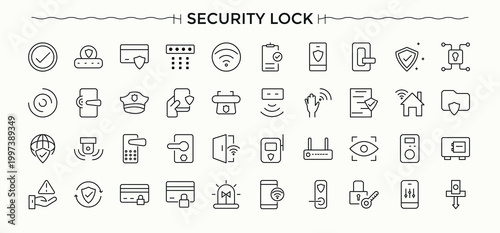 Bild auf Leinwand Security And Surveillance icon pack