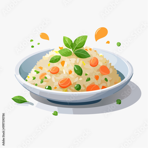 Gebratener Reis mit Frühlingsgemüse und Kräutern