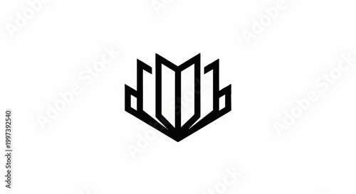 Abstract geometric logo resembling a stylized flower or shield