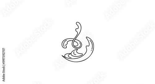 Abstract flowing lines forming a fluid, organic, ornamental shape