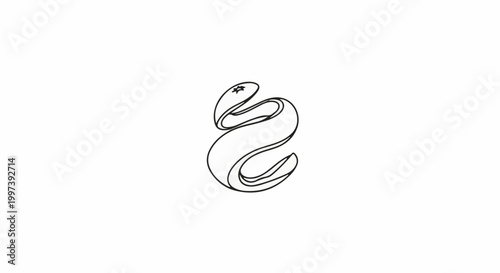 Abstract flowing ribbon or scroll with a star detail