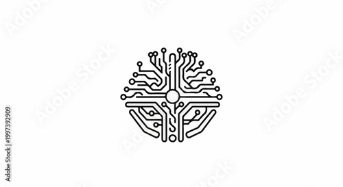 Abstract neural network circuit board pattern