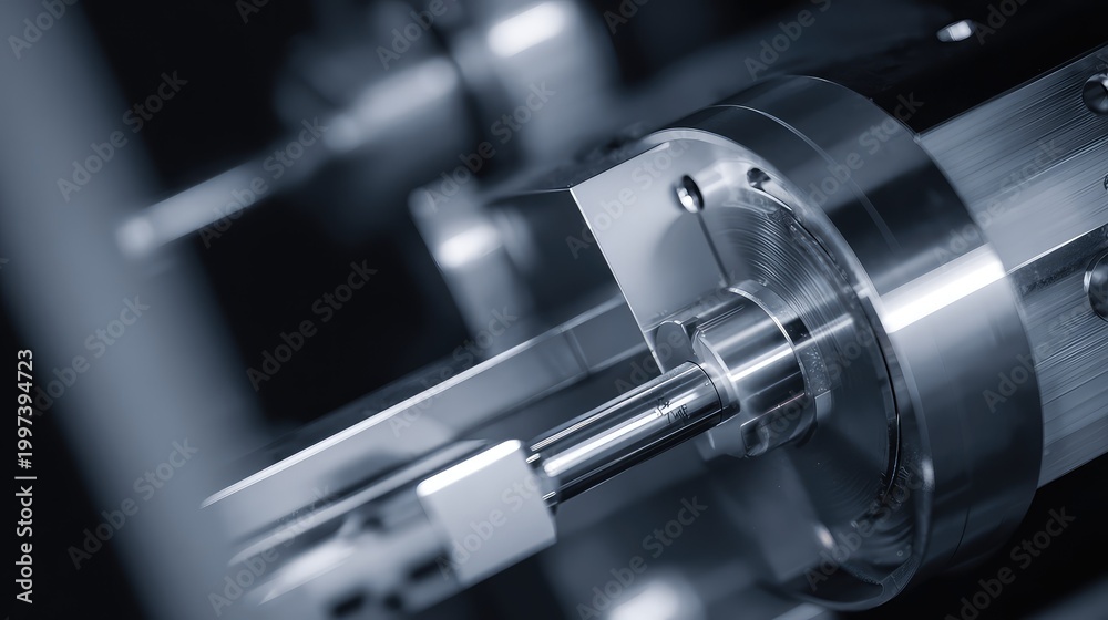 Fototapeta premium Industrial automatic precision machine processing metal component