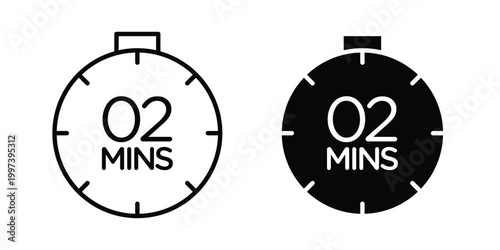 Εκτύπωση καμβά 2 minutes icon - vector illustration eps10