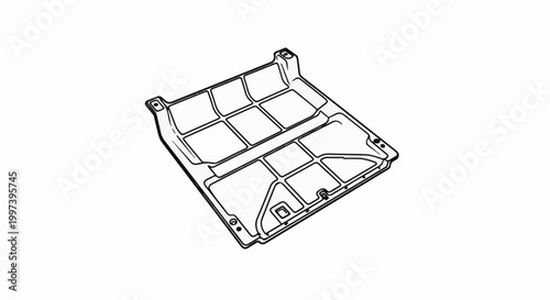 Black and white line drawing of an automotive undertray