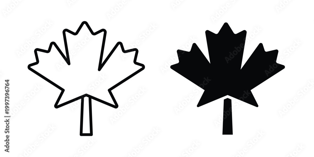 Fototapeta premium Autumn leaf canadian icon - vector illustration eps10