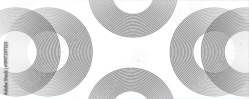 Abstract gold circle lines on dark background. Geometric stripe line art design. Vector illustration  eps10.