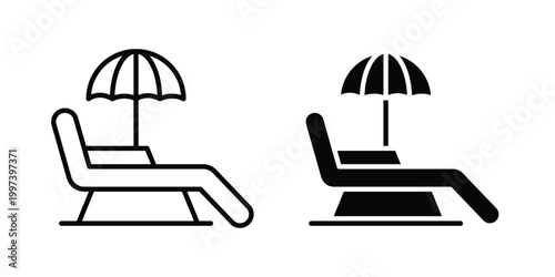Beach chair icon - vector illustration eps10