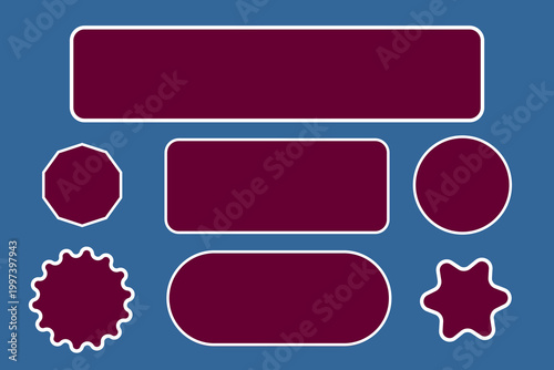 Set of colorful vector labels with various shapes designed as stickers buttons and tags for web and business use