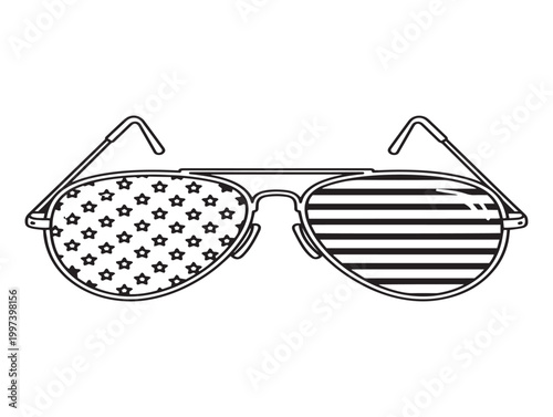 Patriotic american flag sunglasses icon a festive and symbolic eyewear illustration