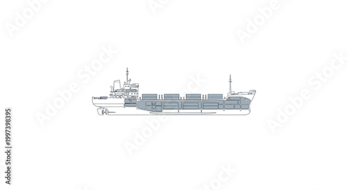 Cargo Ship Transportation at Sea - Commercial Maritime Logistics