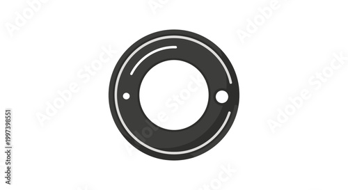 Camera Lens Element Isolated on White Background
