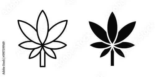 Cannabis leaf icon - vector illustration eps10