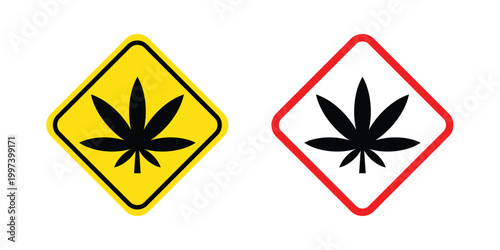 Cannabis zone traffic sign - vector illustration eps10