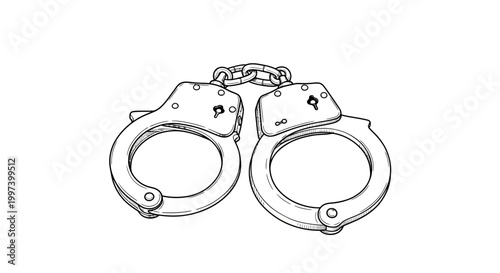Handcuffs Illustration - Symbol of Law Enforcement and Arrest