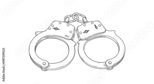 Handcuffs Illustration: Symbol of Justice, Arrest, and Crime