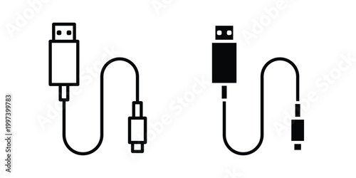 Charging cable icon - vector illustration eps10