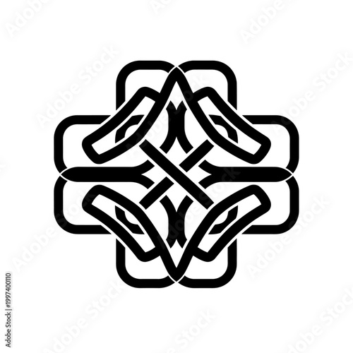 Celtic knot design with interconnected lines.